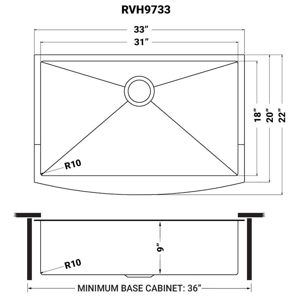 33inch ApronFront Farmhouse Kitchen Sink Gunmetal Black Matte