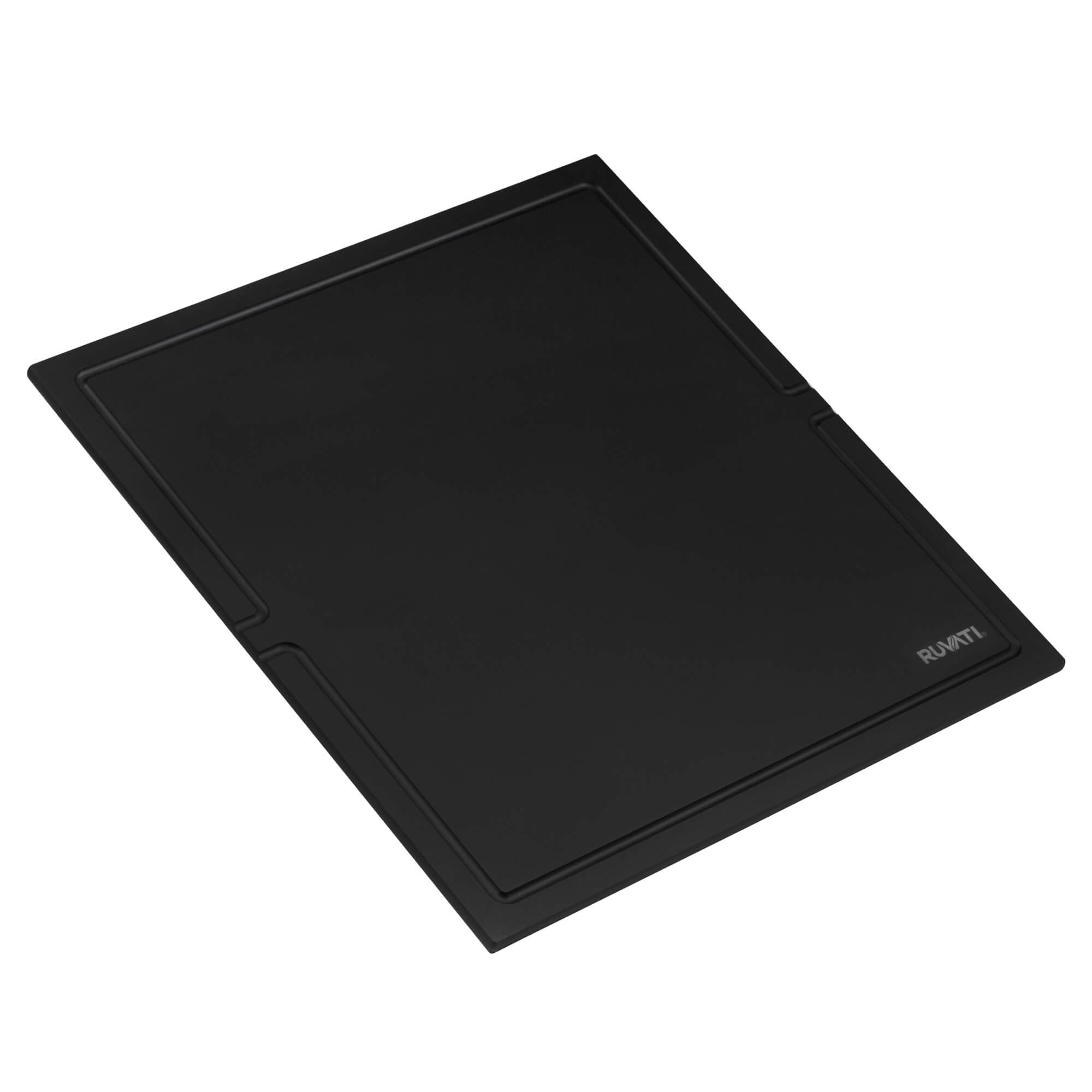 Ruvati 17 x 16 inch Black Composite DualTier Cutting Board for Ruvati