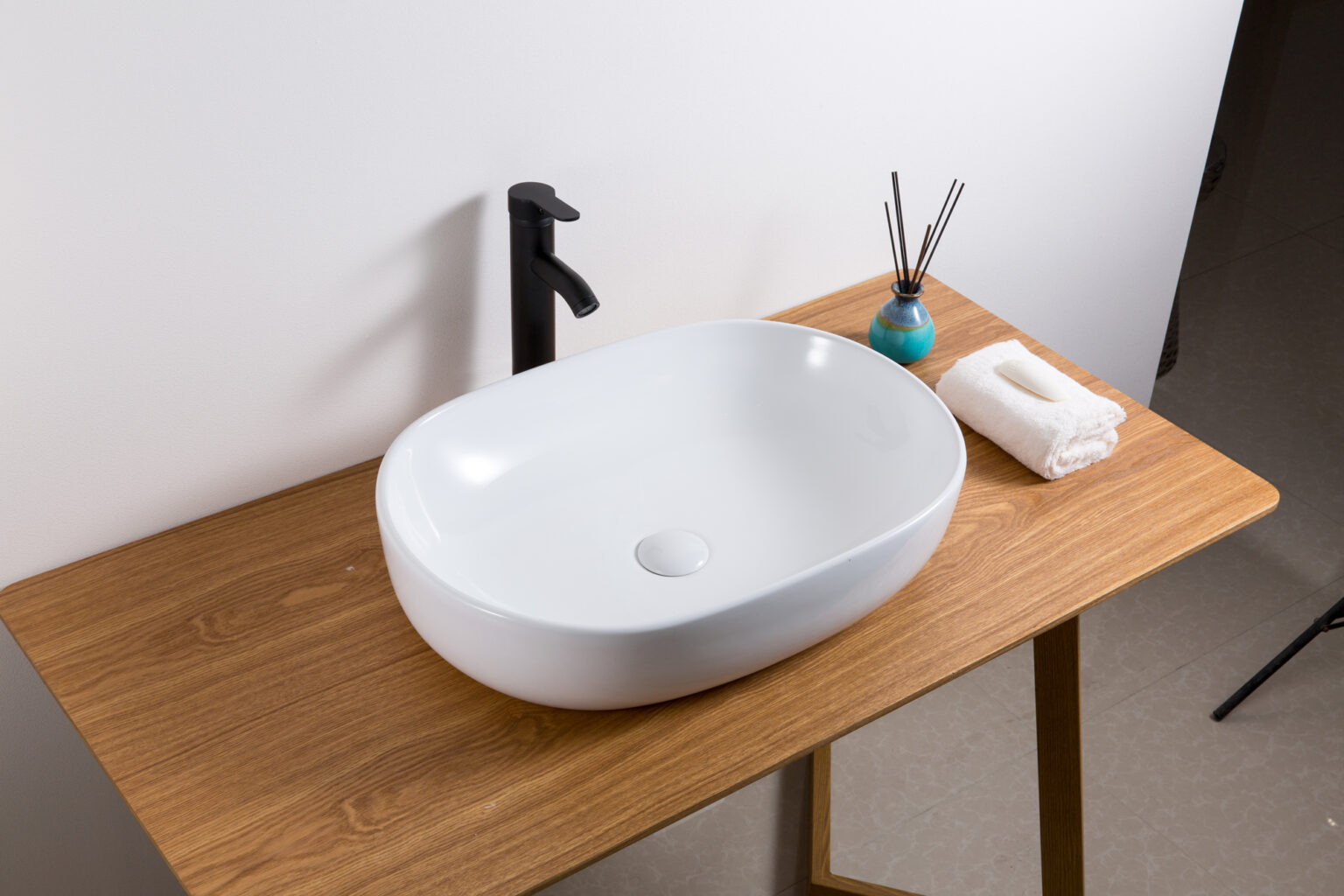 24 x 16 inch Bathroom Vessel Sink White Oval Above Vanity Countertop