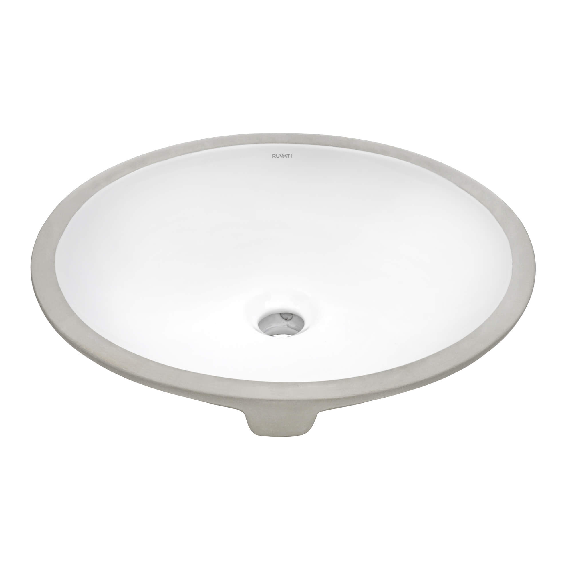 Ruvati 15 x 12 inch Undermount Bathroom Vanity Sink White Oval