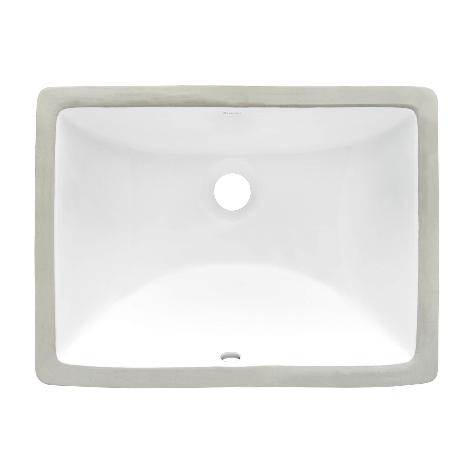 Ruvati 17 x 12 inch Undermount Bathroom Vanity Sink White Rectangular Porcelain Ceramic with