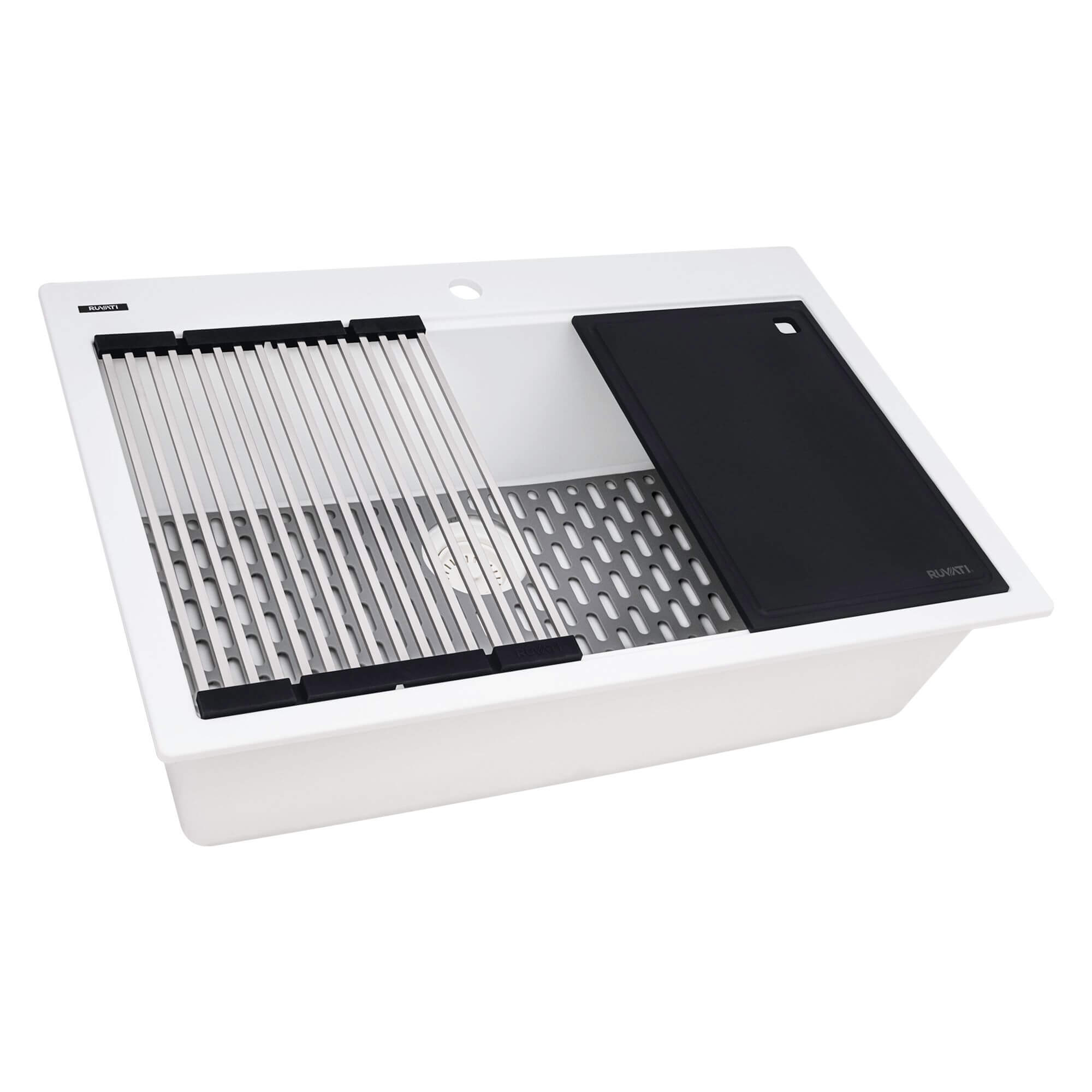 Ruvati 33inch Granite Composite Workstation Dropin Topmount Kitchen