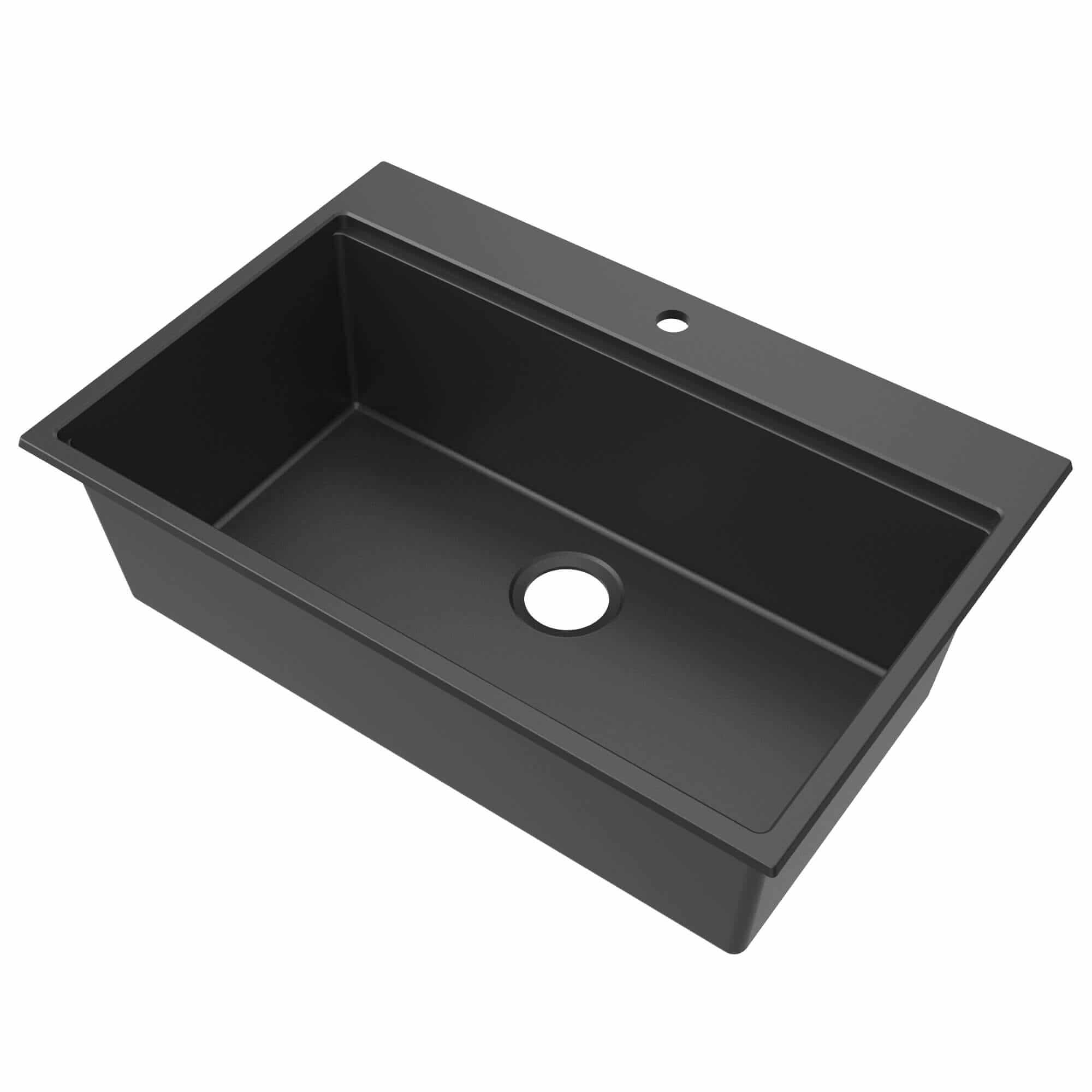 Ruvati 33inch epiRock Workstation Charcoal Black Topmount Kitchen Sink RVG1325CK Ruvati USA