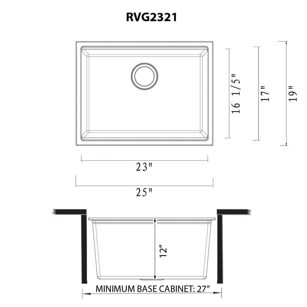 Ruvati 25inch epiRock Workstation Warm White Undermount Laundry Sink