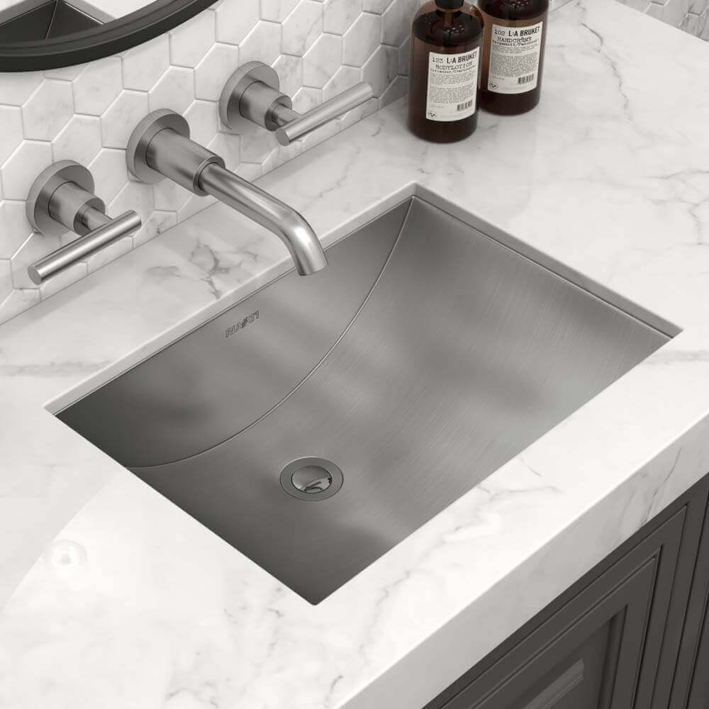 Ruvati 16 x 13 inch Brushed Stainless Steel Rectangular Bathroom Sink