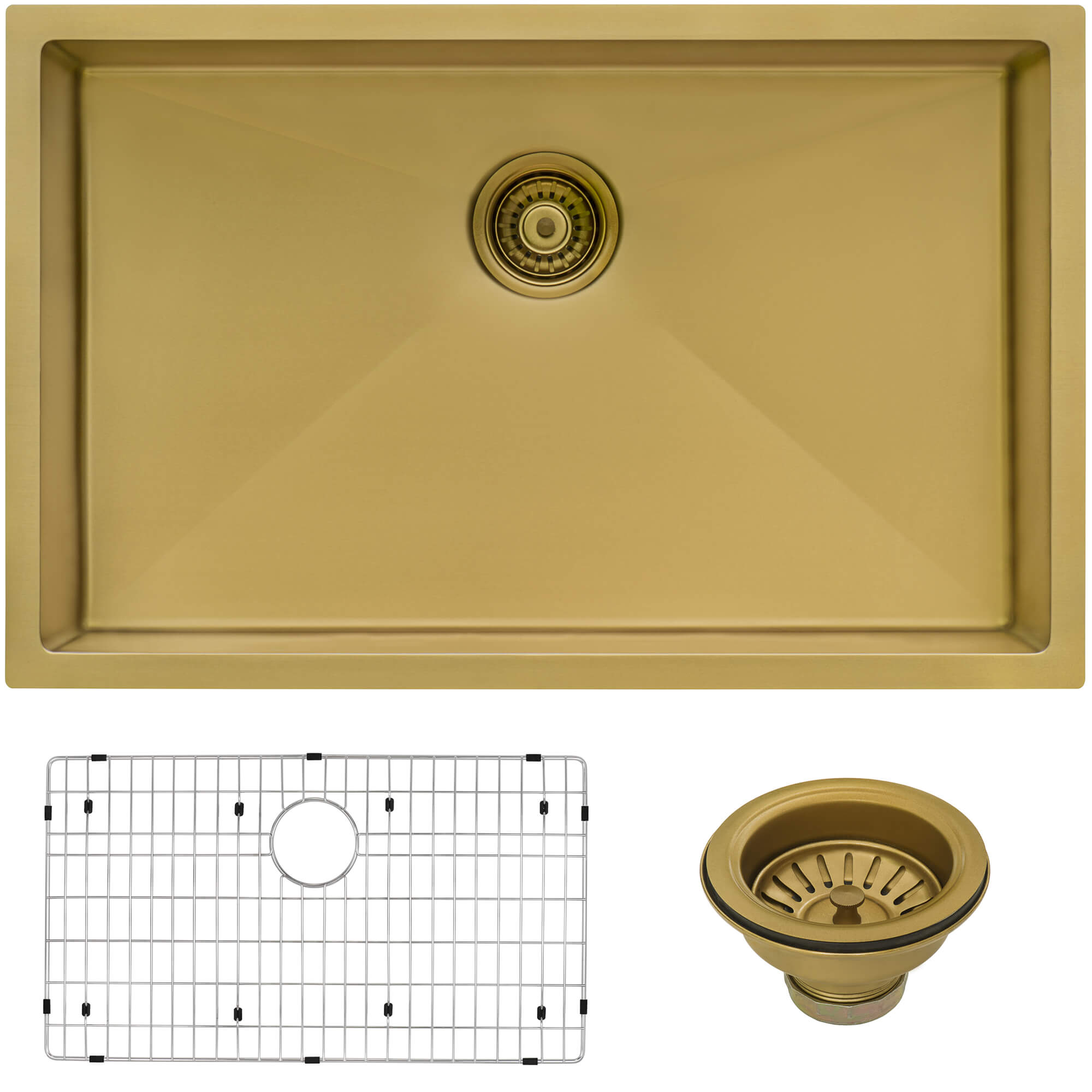 Ruvati 33inch Undermount Satin Brass Matte Gold Stainless Steel