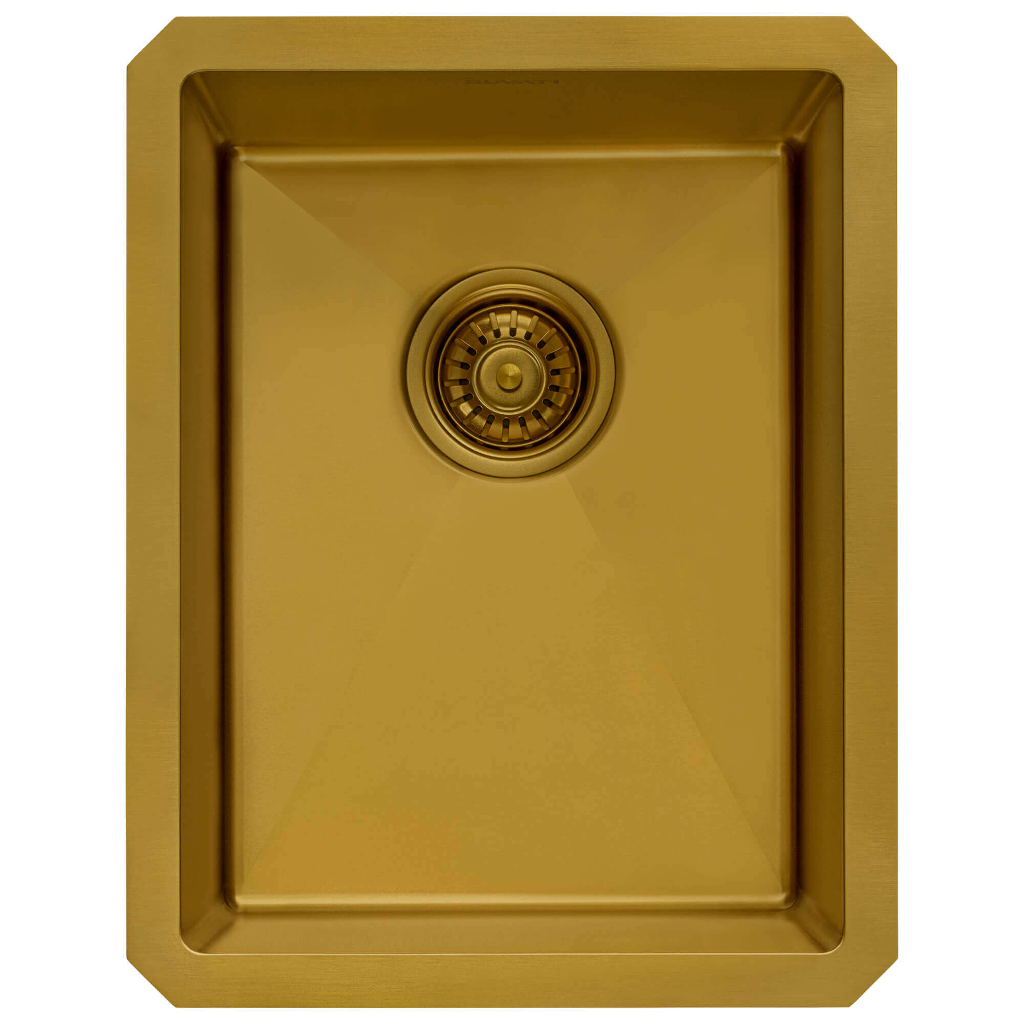 Ruvati 14inch Polished Brass Matte Gold Stainless Steel Undermount Bar