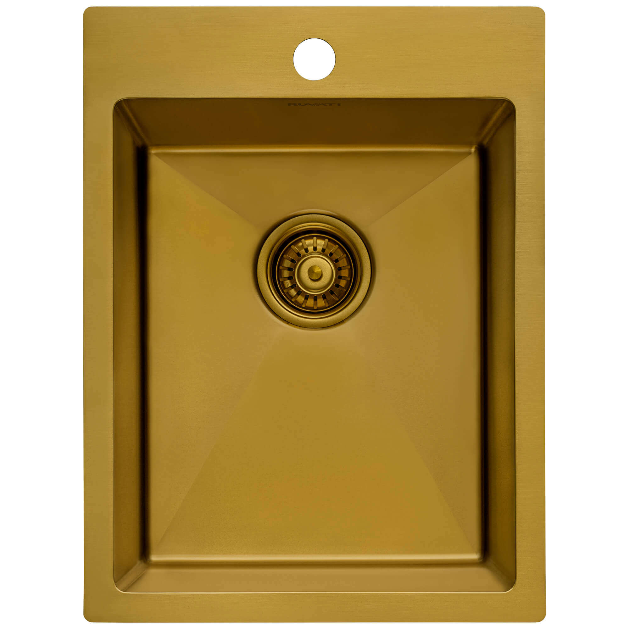Ruvati 15 x 20 inch Polished Brass Matte Gold Stainless Steel Dropin Topmount Bar Prep Sink