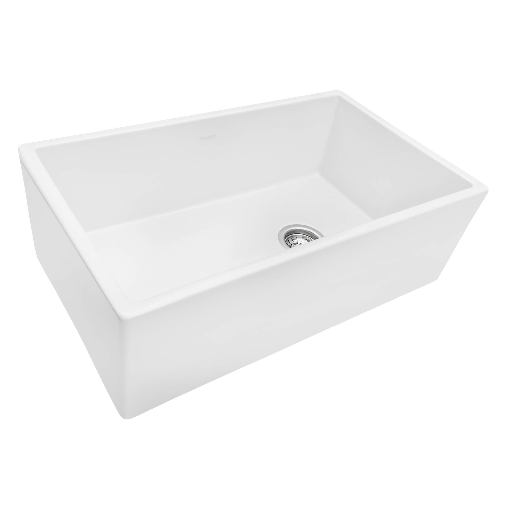 Ruvati 30inch Fireclay Farmhouse Offset Drain Kitchen Sink Single Bowl