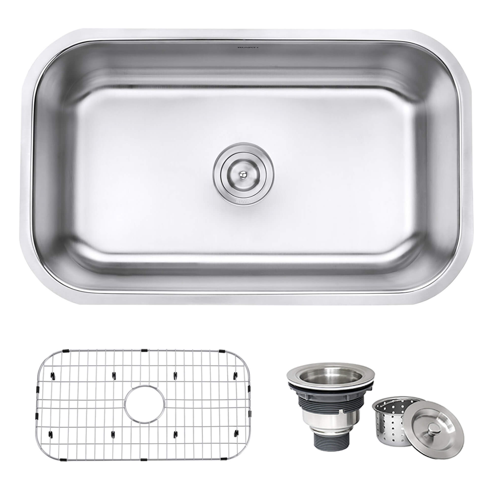 Ruvati 30inch Undermount 16 Gauge Stainless Steel Kitchen Sink Single