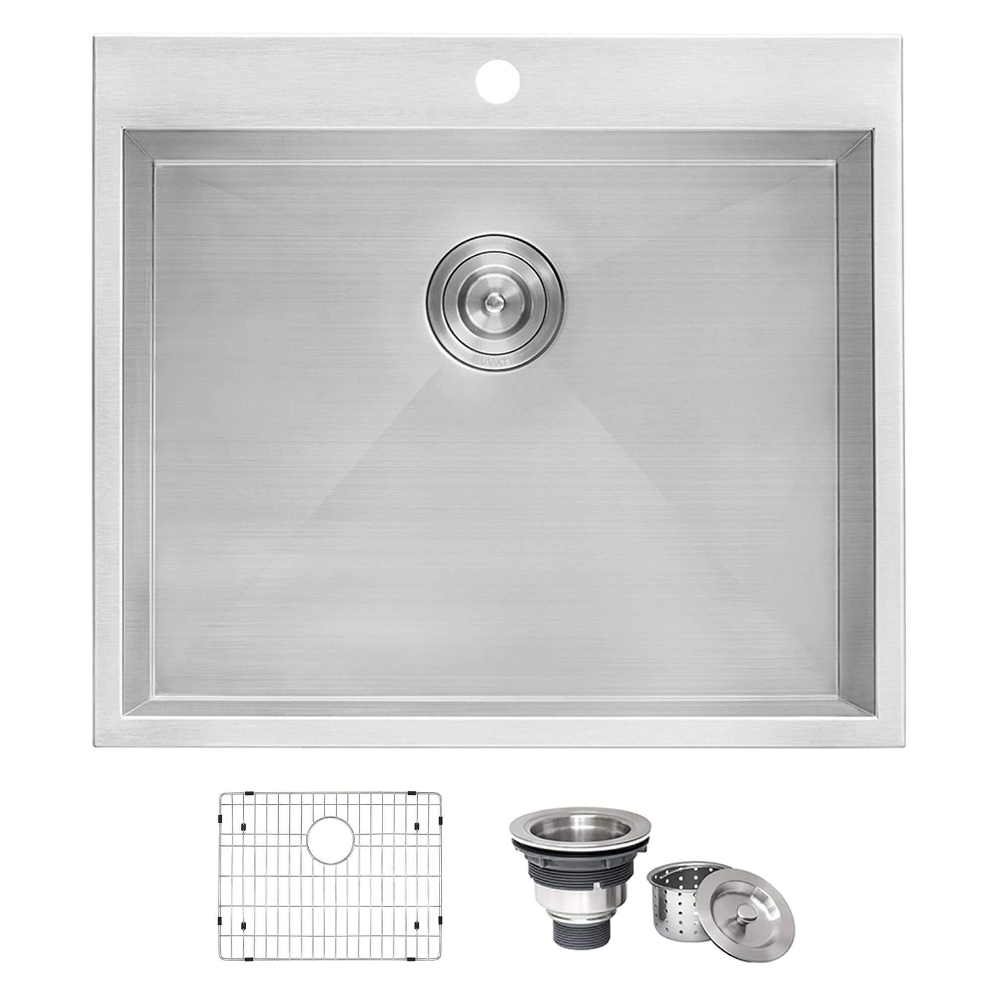 Ruvati Topmount Laundry Utility Sink 25" x 22" x 12" Deep 16 Gauge