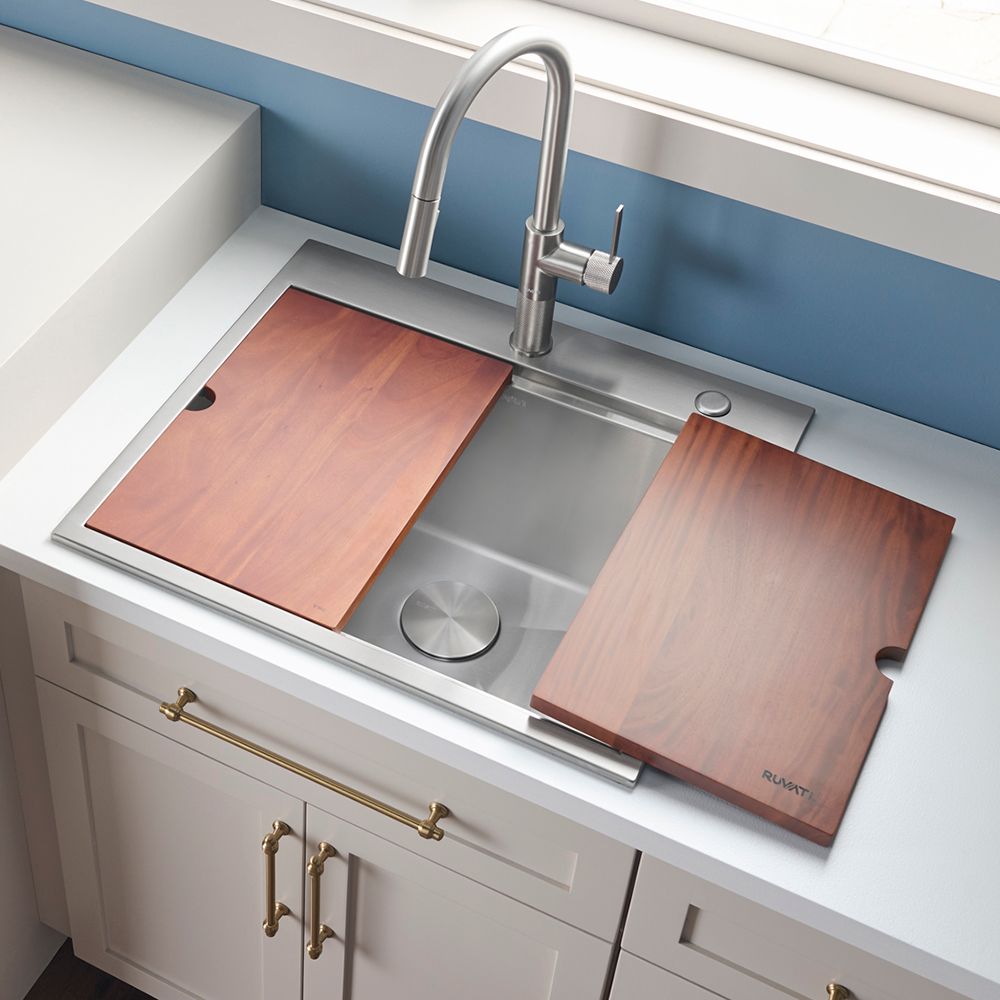 Ruvati 25 x 22 x 12 inch Dropin Topmount Laundry Utility Workstation