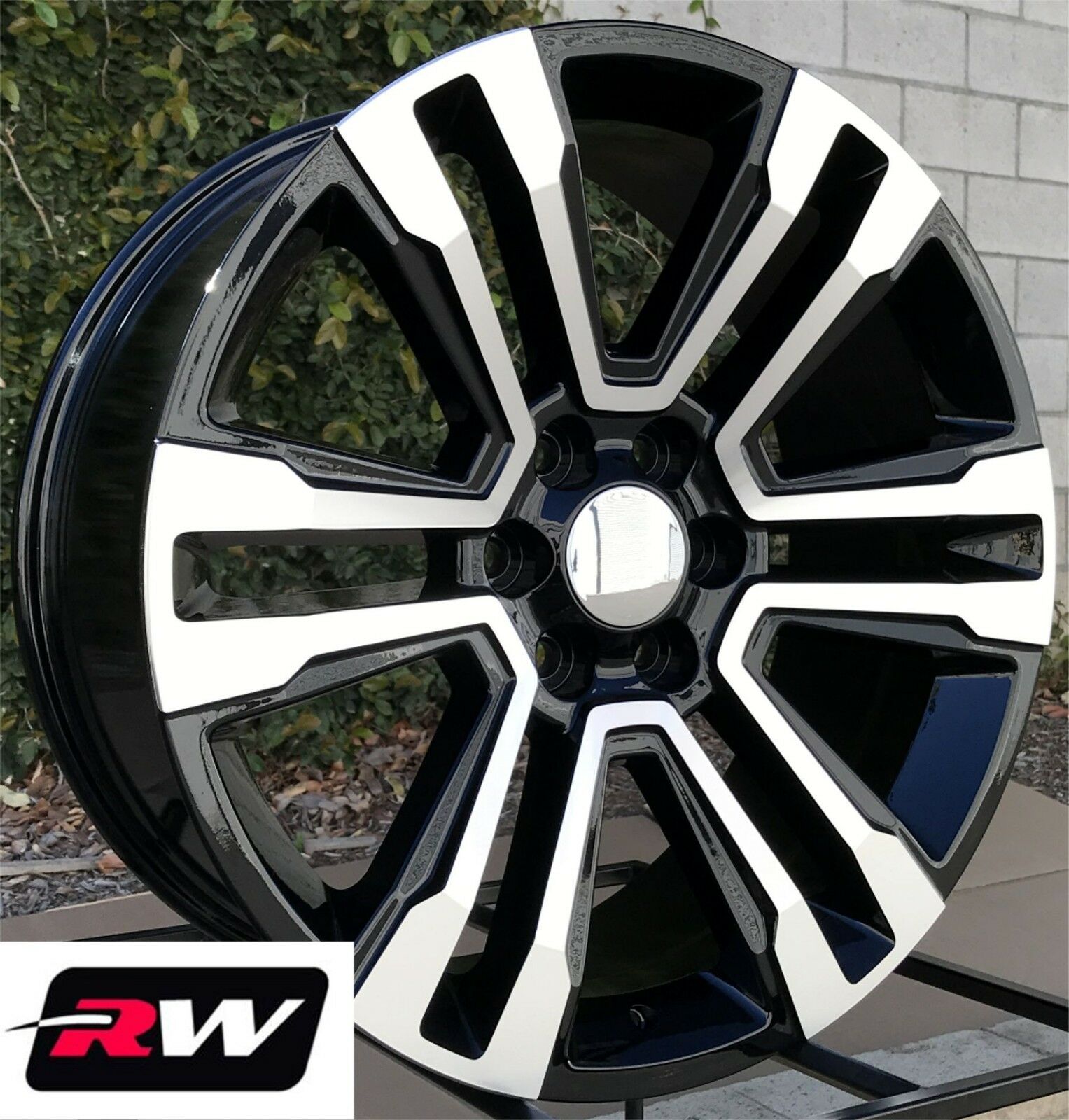 20" inch 20 x9" Wheels for GMC Sierra 1500 Black Machined GMC Denali Rims