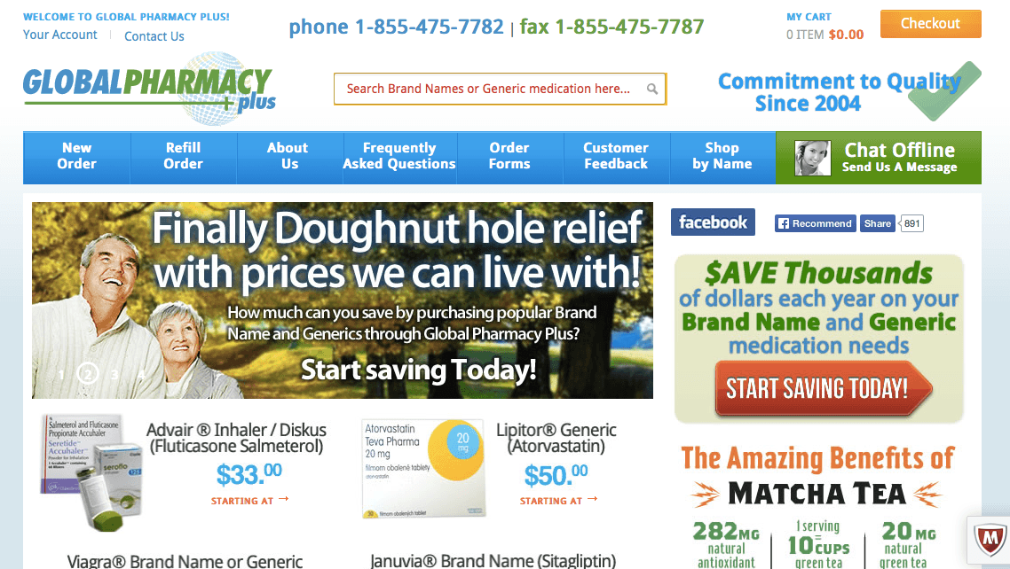 Global Pharmacy Plus Review A Great Place to Buy Medicine Online RXLOGS