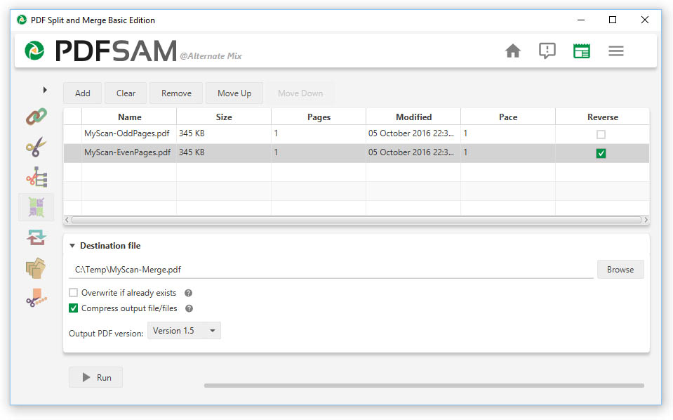 Scan both sides of a frontback document into a single PDF with PDFsam