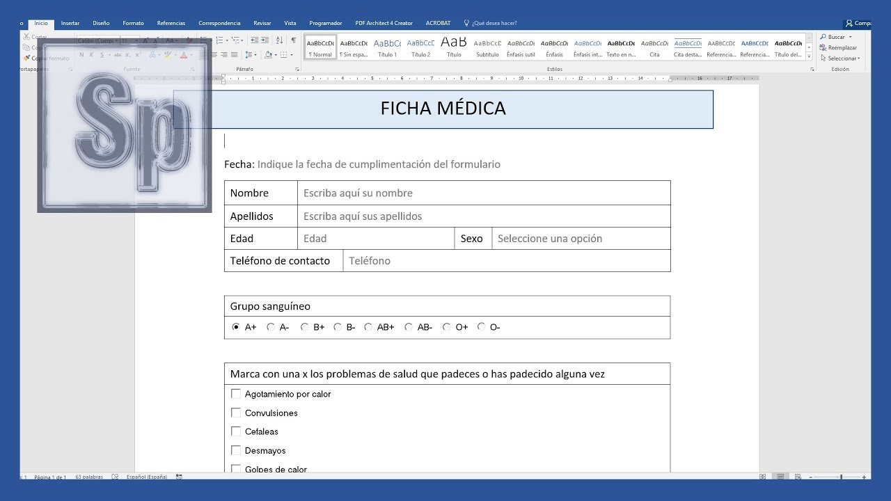 Word Crear formularios en Word Saber Programas