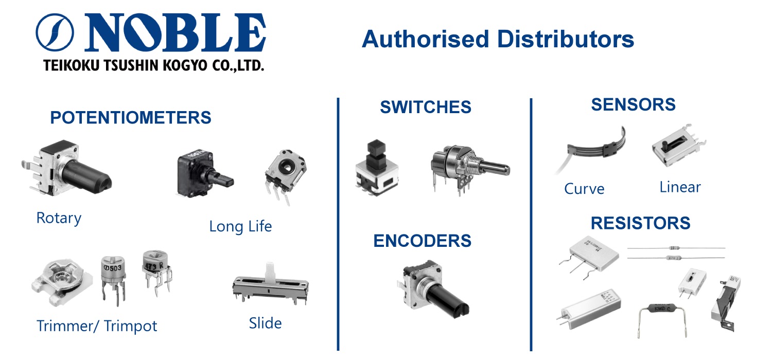 Saboo Components Noble Potentiometers, Sensors, Resistors Distributor India