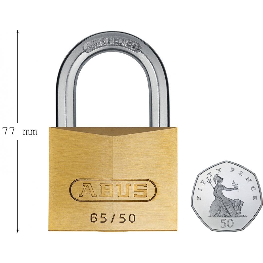 ABUS Brass 65/50 Padlock Keyed Alike 20 Pack 65/50KA Safe.co.uk