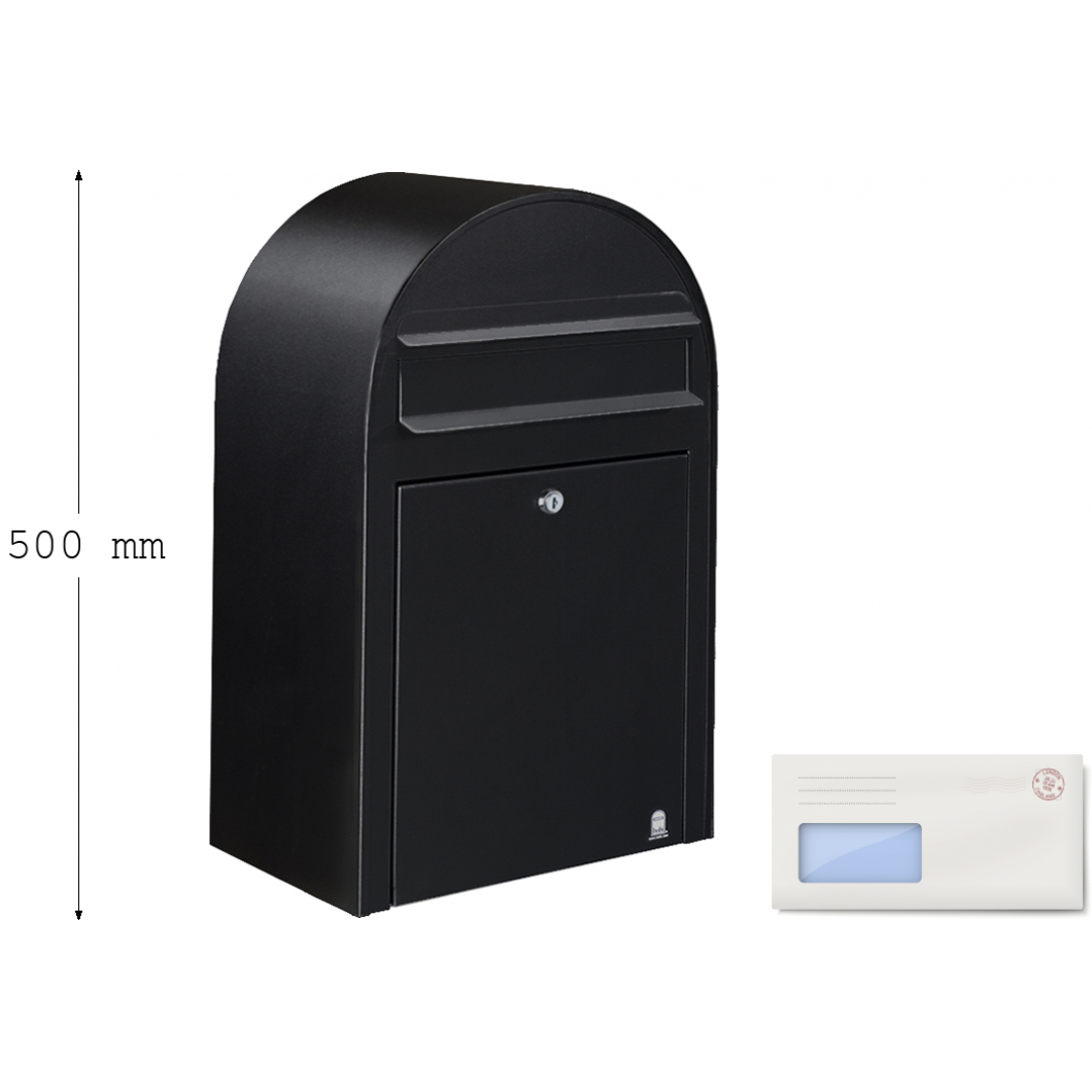 Bobi Classic Black Letter Box Large Capacity Post Box Safe
