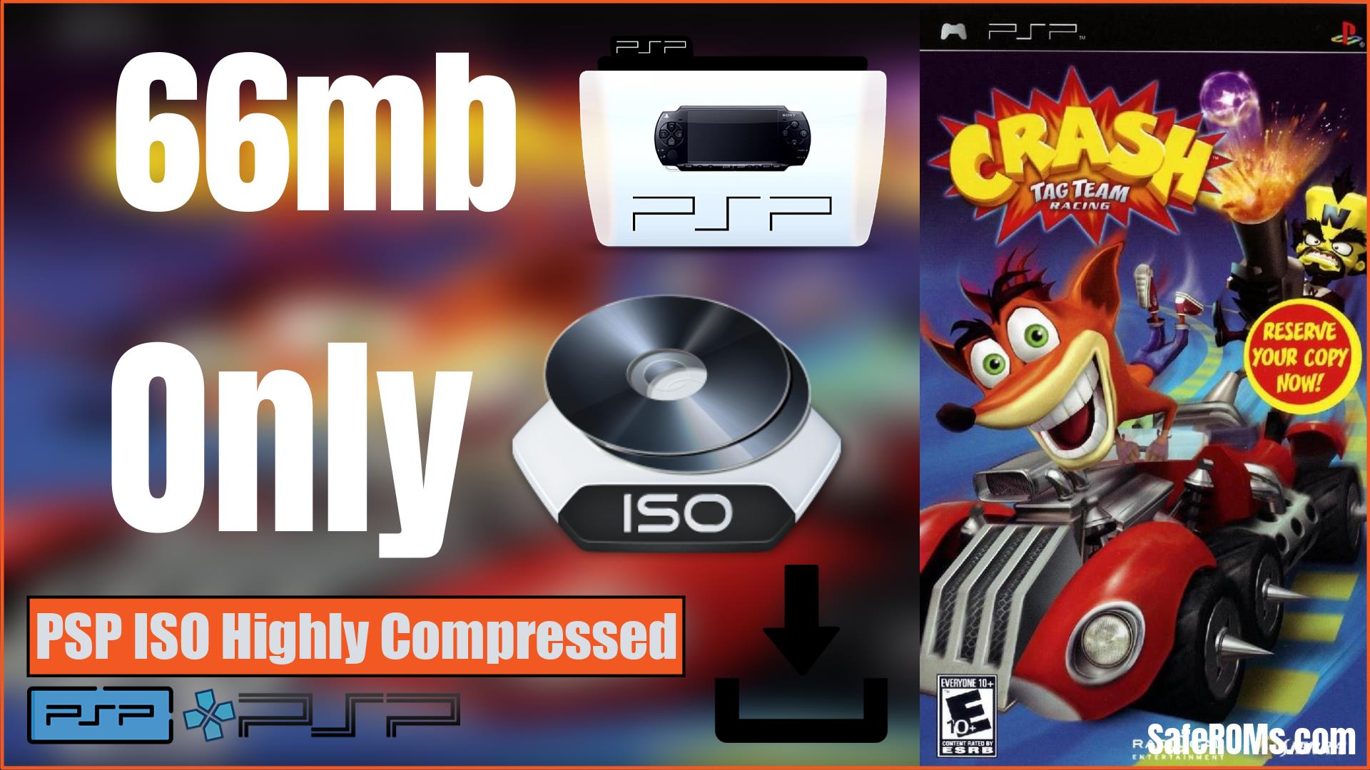 Crash Tag Team Racing PSP ISO Highly Compressed (66mb