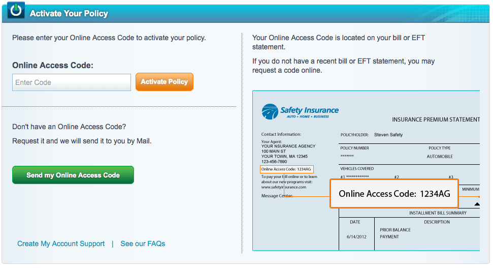 Safety Insurance My Account Help