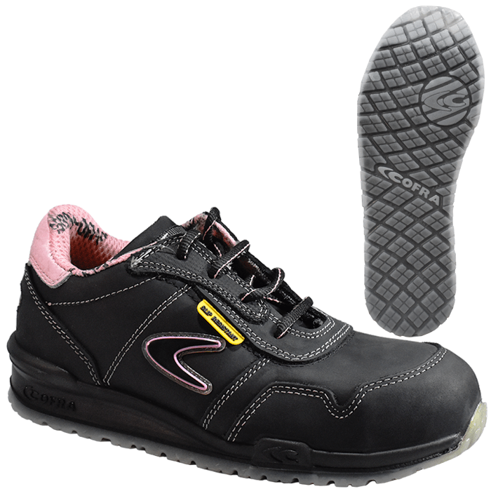 Women’s Black/Pink Athletic Safety Shoe Safety Zone