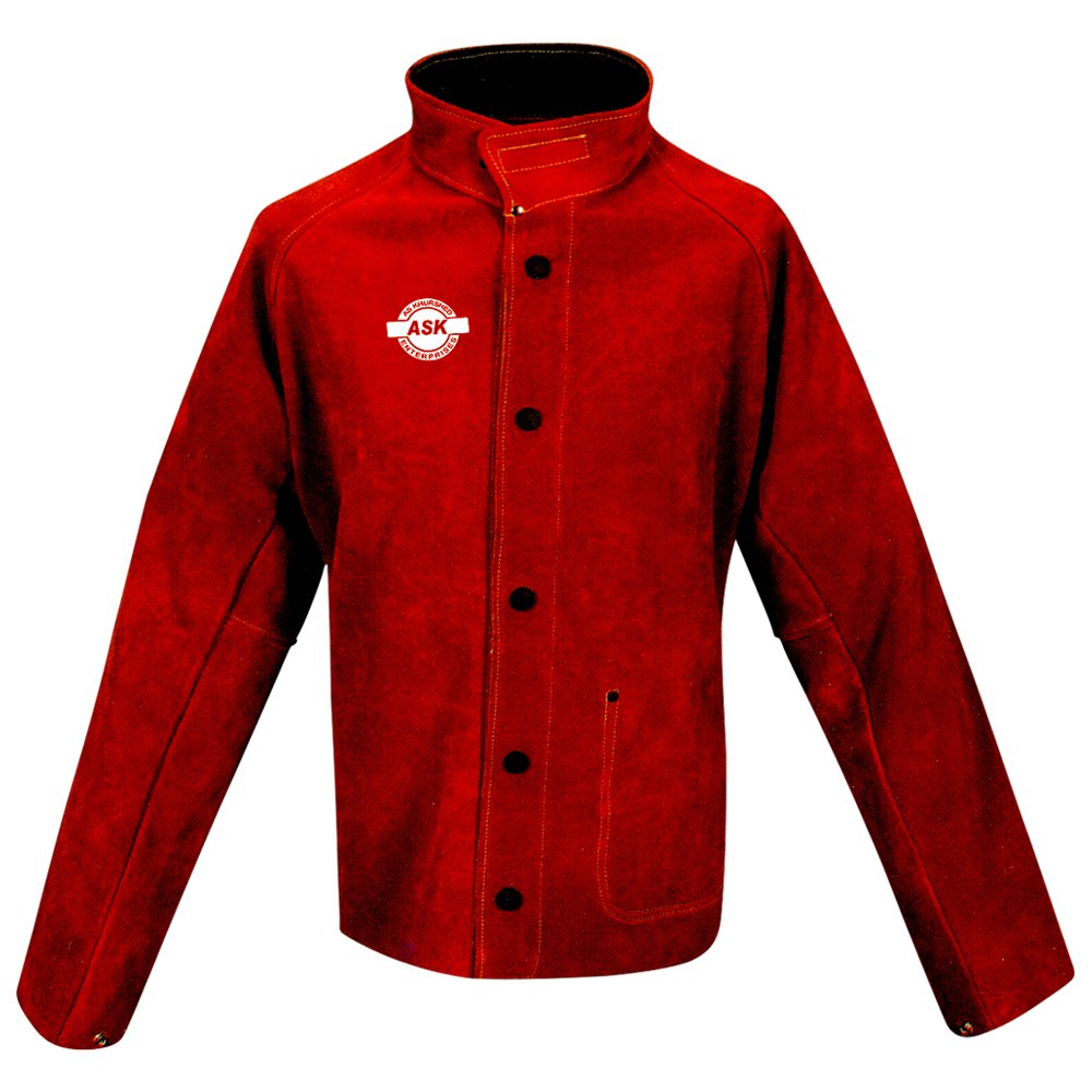 Welding Leather Jacket Heat Resistant Fire Safety Welder Jacket