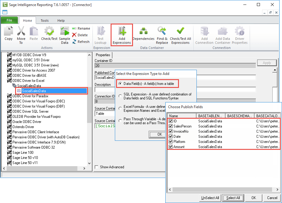 Using Microsoft Excel as a Data Source in Sage