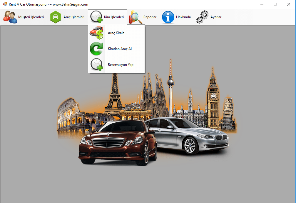 C Rent A Car Araç Kiralama Programı / Otomasyonu