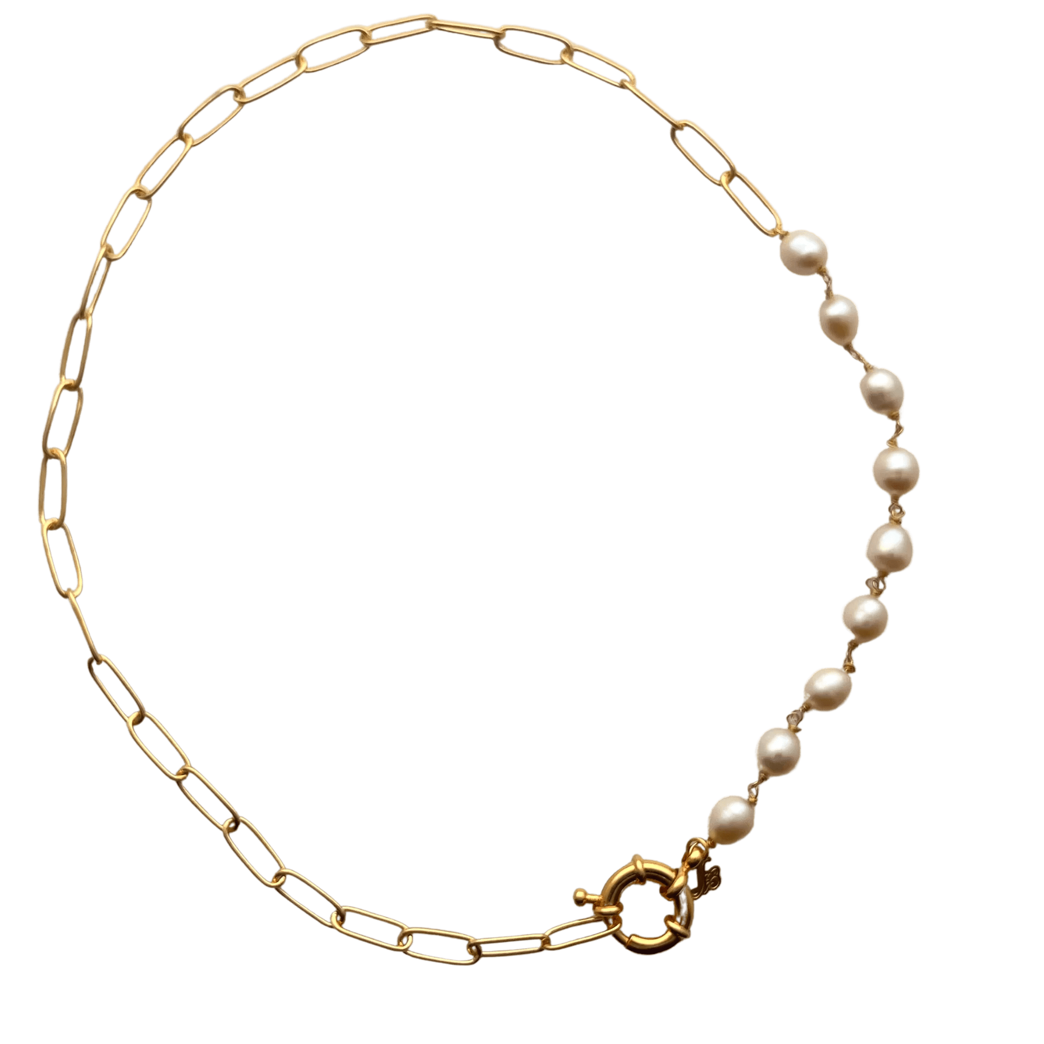 SN429FP 18K Gold Plated Necklace with Fresh Water Pearls Sai Brazil