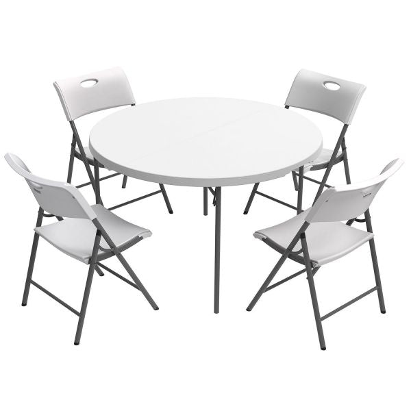 Lifetime Combo 48′′ Round FoldInHalf Commercial Grade Table and (4