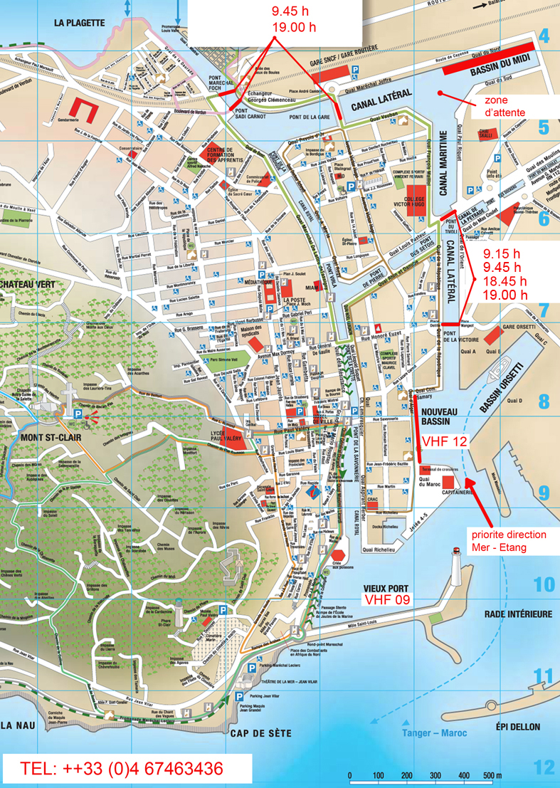 Carte Sete Sa Region Sete France yacht Harbour, Port St