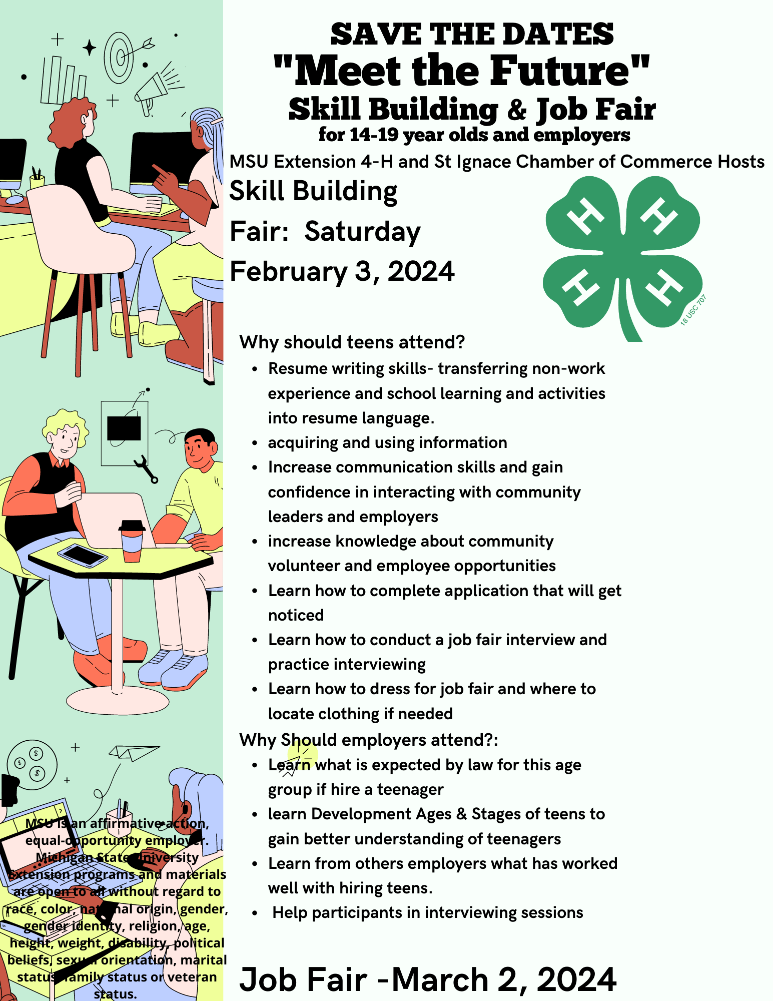 “Meet Your Future” Job Fair *Details TBD* Saint Ignace Chamber of