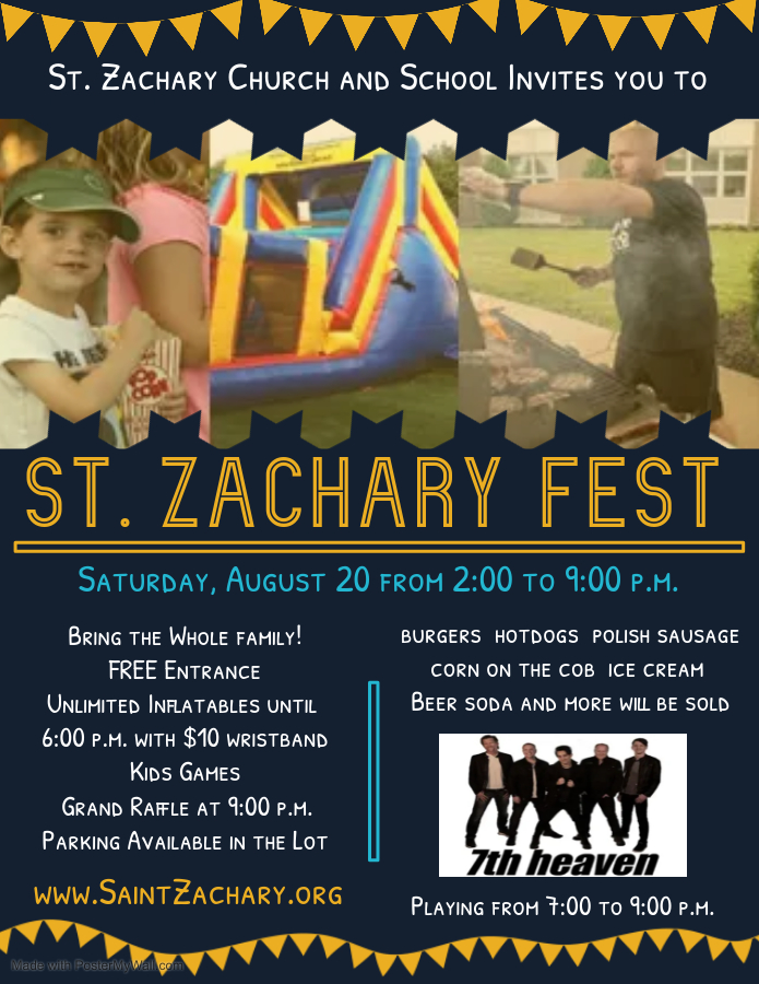 Saint Zachary Fest August 20 200900pm Saint Zachary Parish