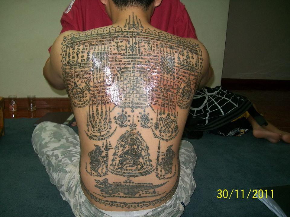 Sak Yant Full Backpiece Ajarn Pi Sak Yant Thai Temple Tattoos
