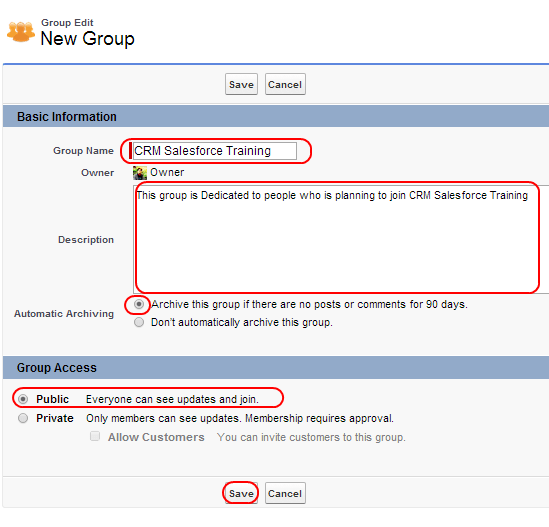 Enabling Feed Tracking and Creating new Groups CRM