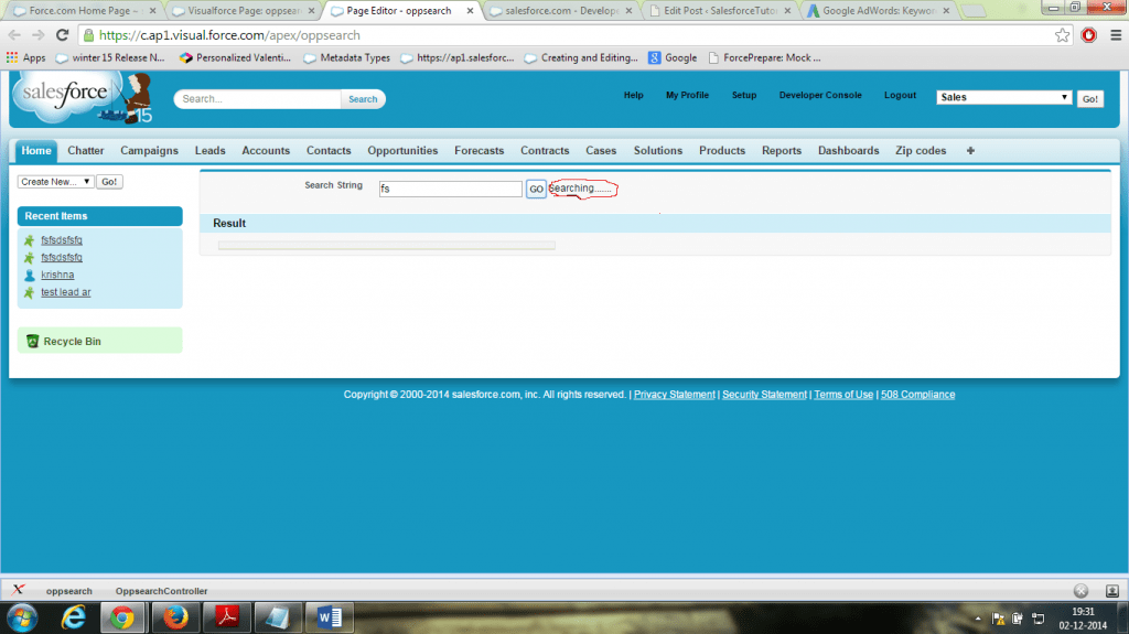 actionStatus tag in visualforce Salesforce Tutorial
