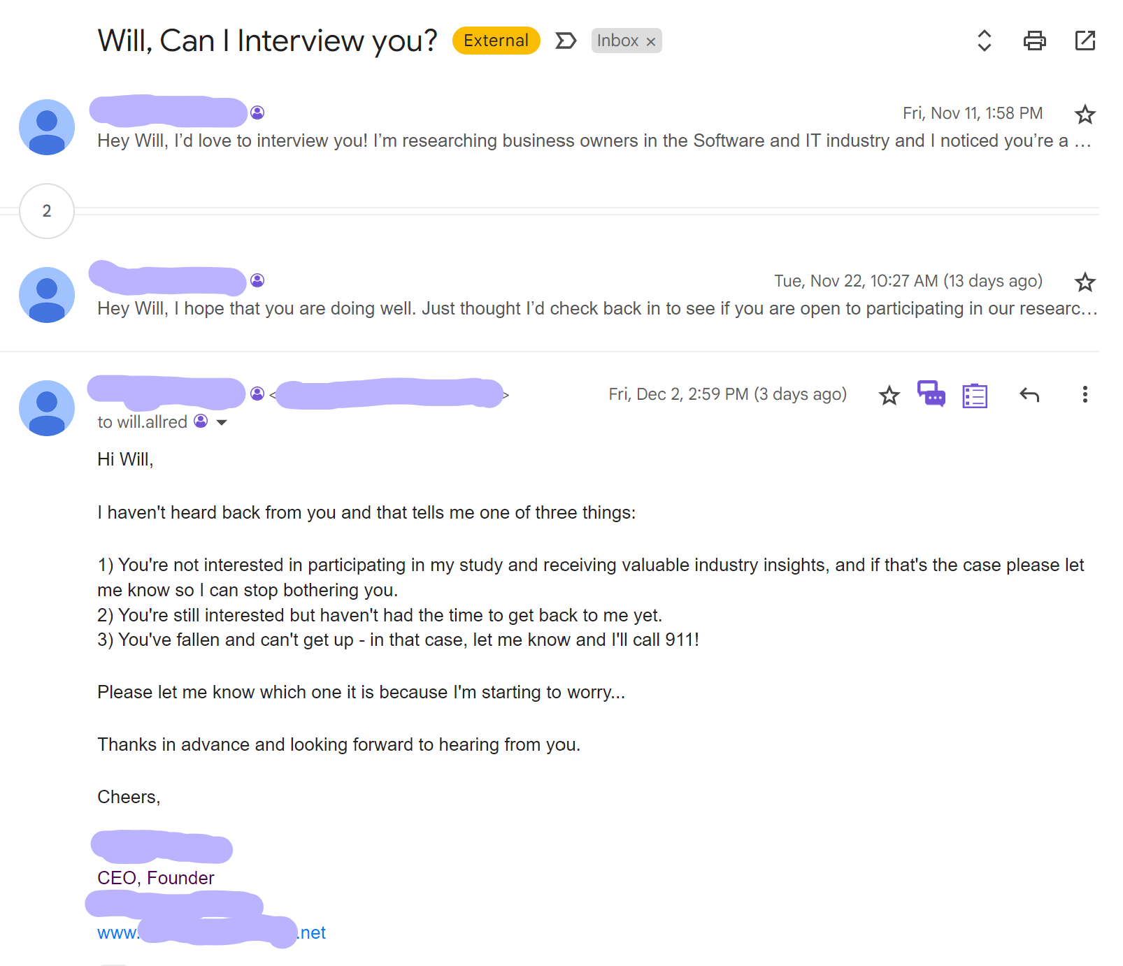 1 Email. 2 Takes. Breaking Up the Right Way