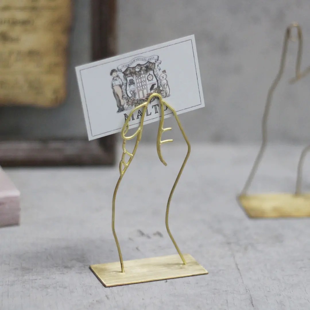かわいいHAND カードスタンド 真鍮 カードホルダー おしゃれなインテリア雑貨屋MALTO