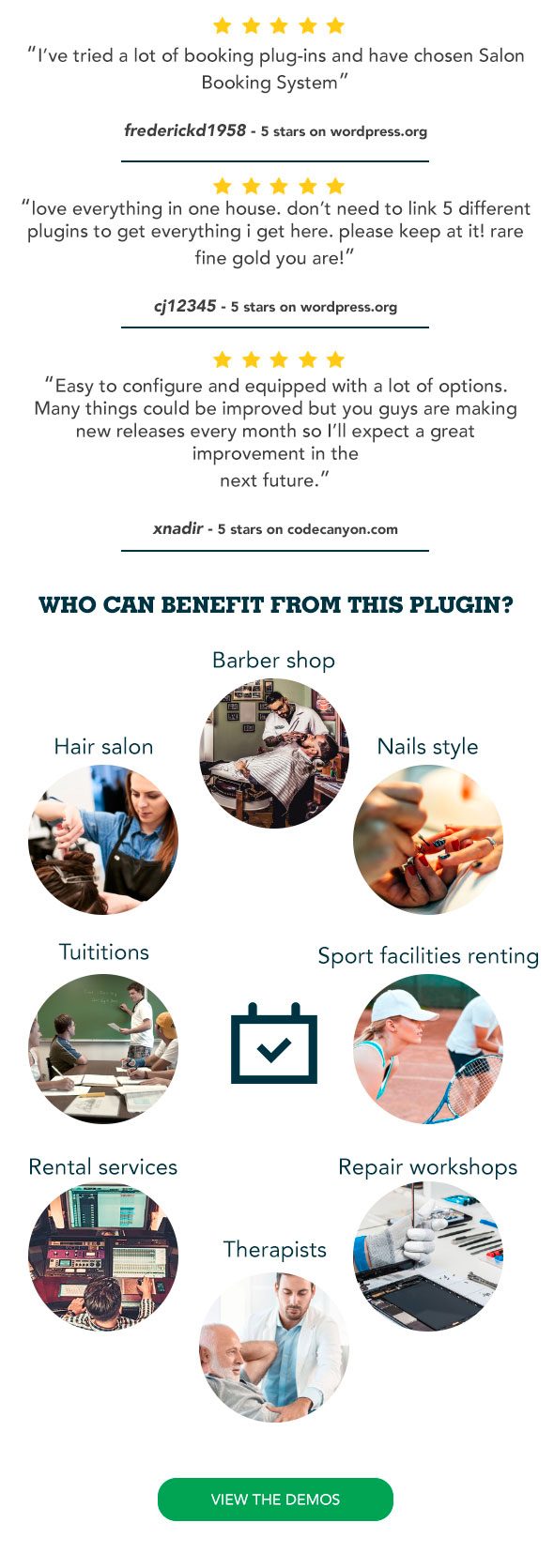 Salon Booking Wordpress Plugin by wordpresschef CodeCanyon