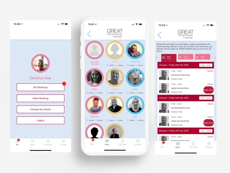 Salon Software Booking App on Android or Apple SalonIQ