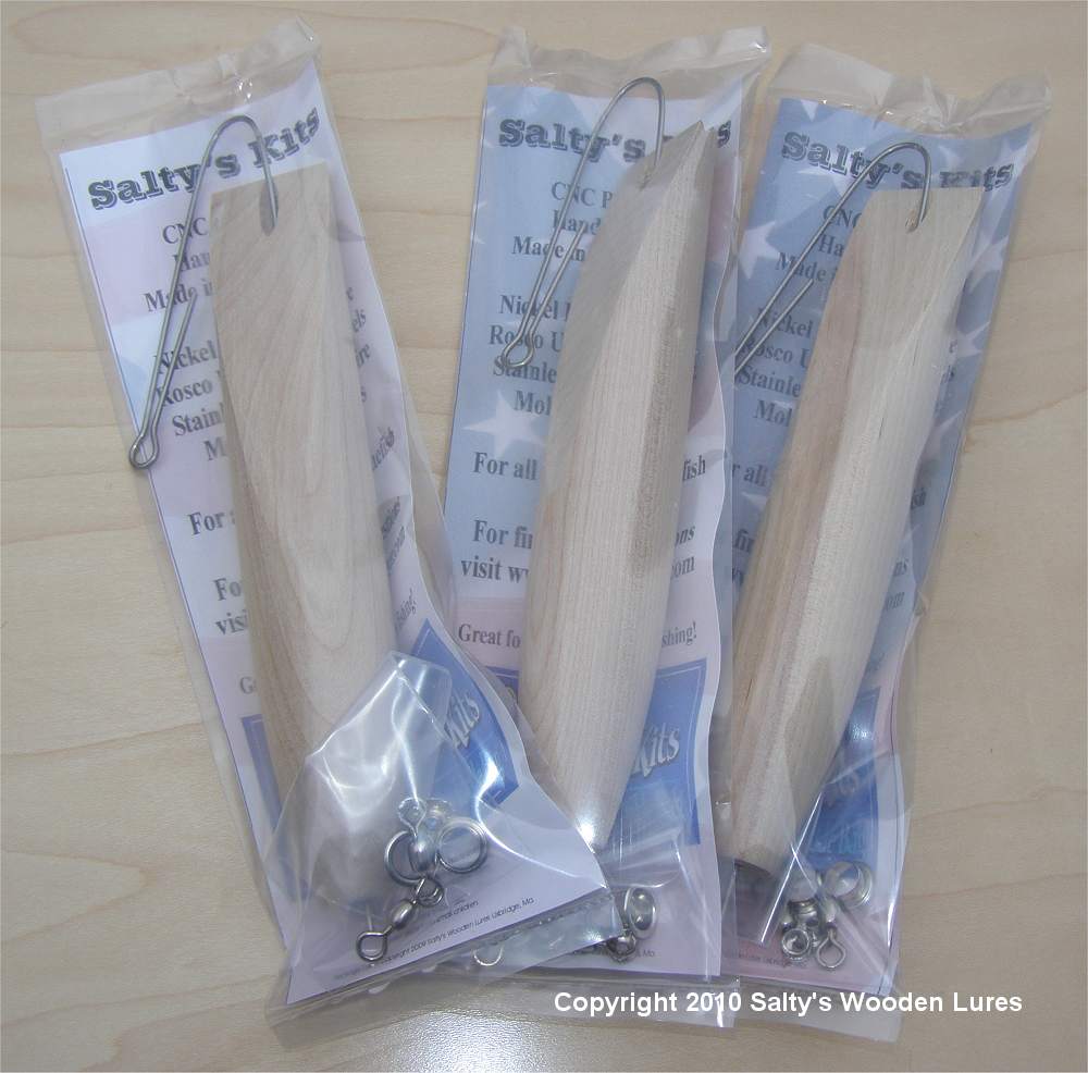 3 Oz Darter lure making kits from Salty's Wood Lures