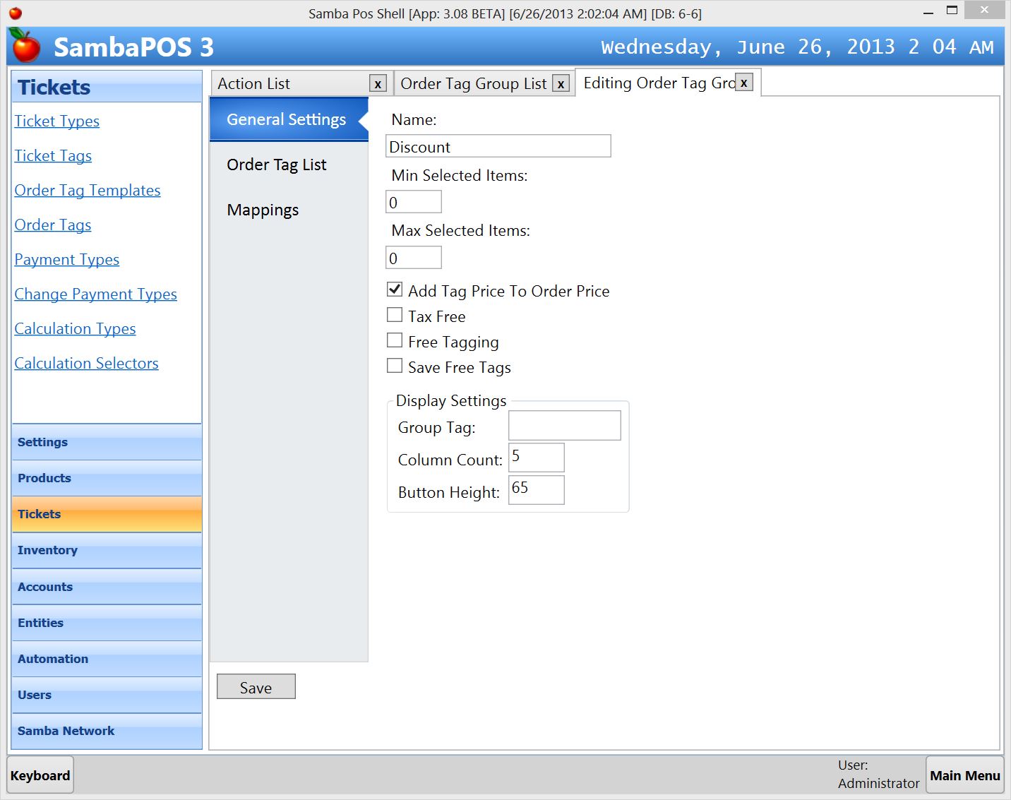 Adding Discounts to Orders with Order Tags SambaPOS V3