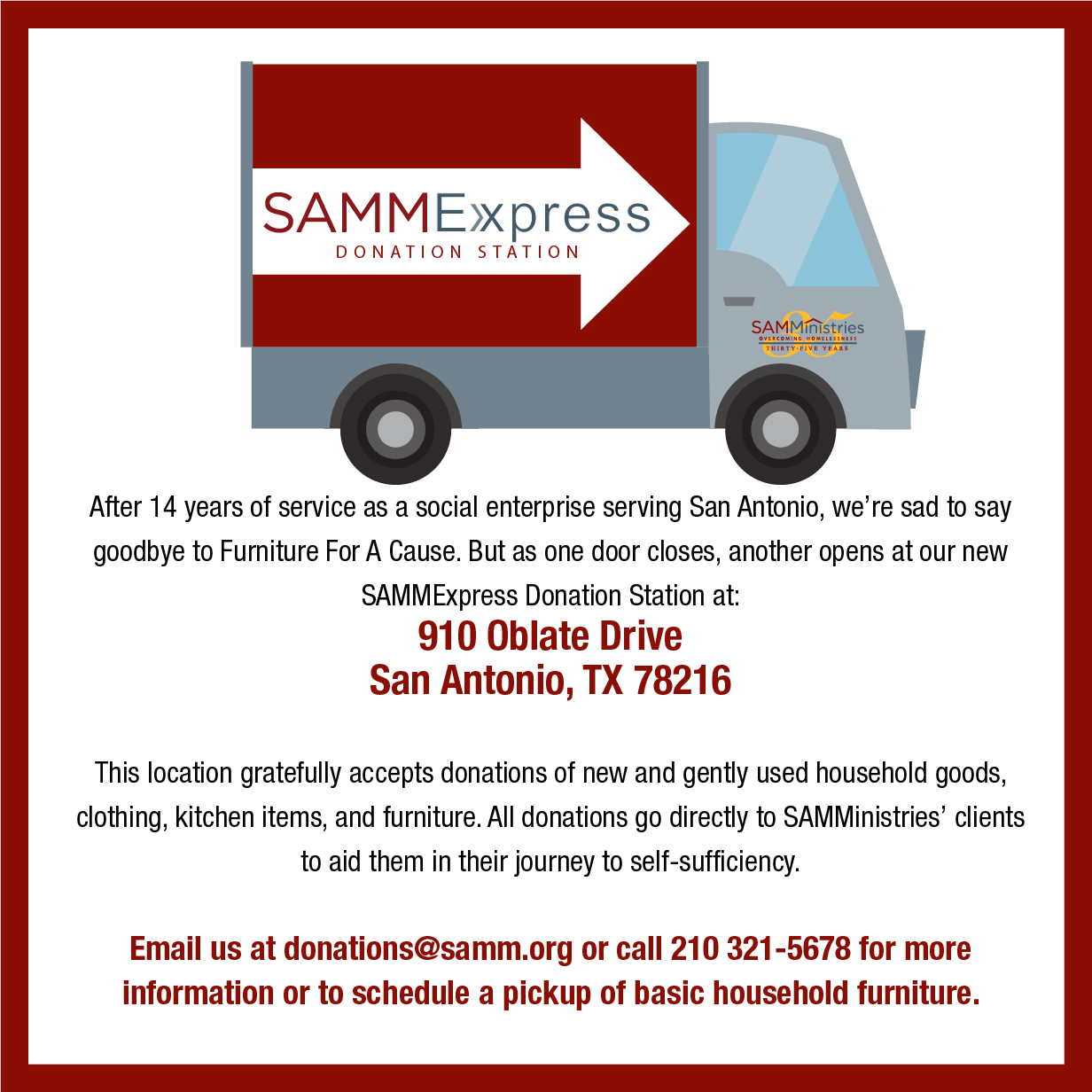 Furniture For A Cause SAMMinistries