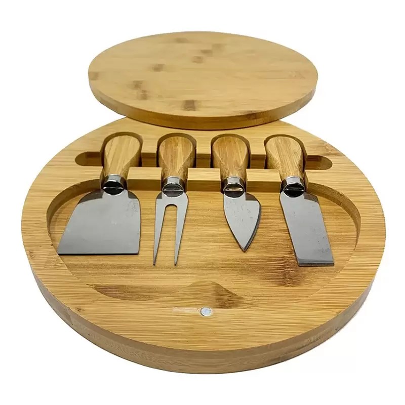 Tabla De Quesos Redonda Con 4 Accesorios Sampieri Vinos y Licores