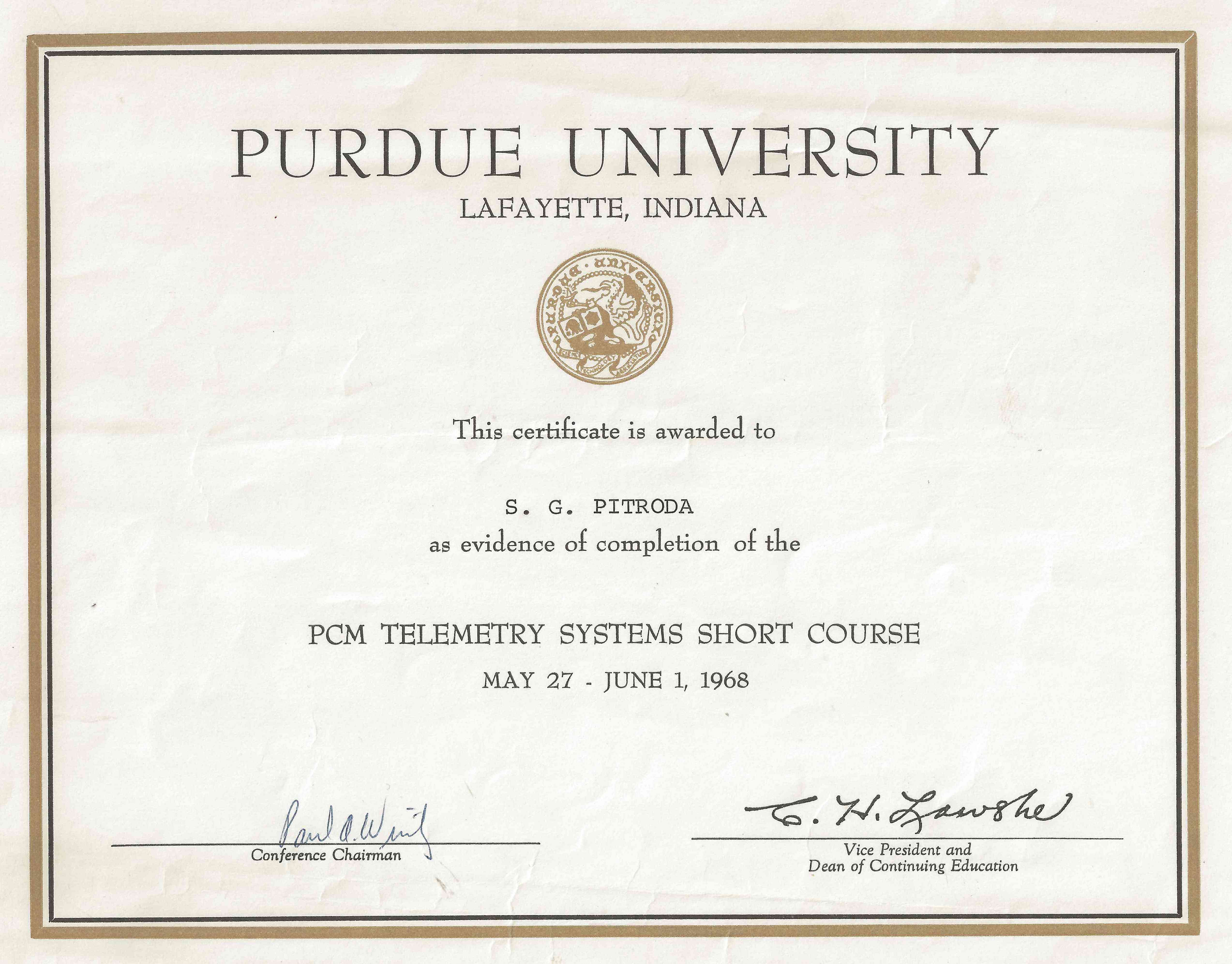 Purdue University Telemetry Short Course