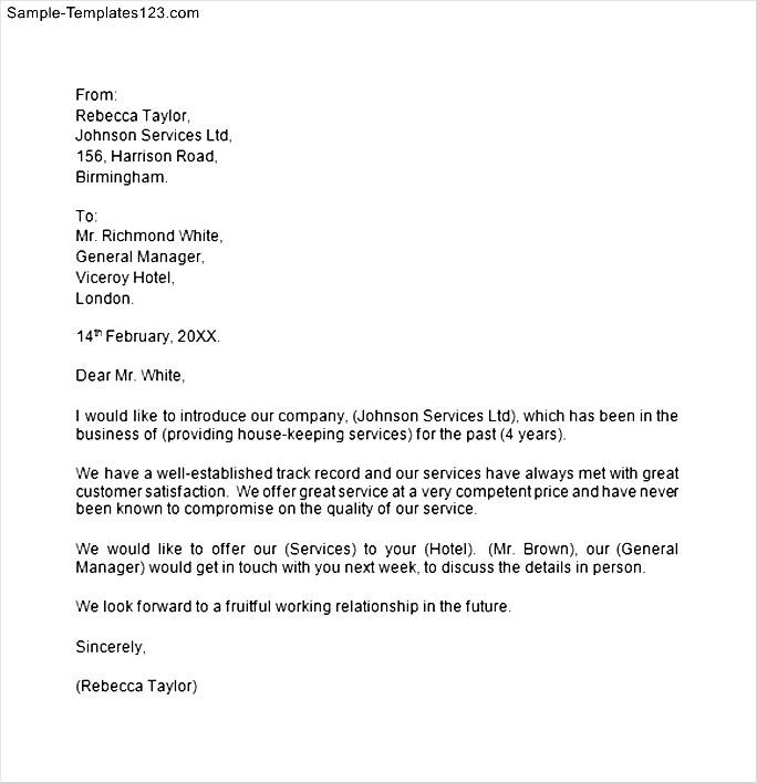 Free Sample Letter of Introduction Sample Templates