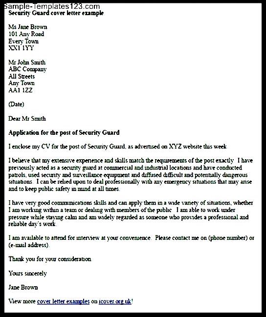 Security Officer Cover Letter Sample Templates