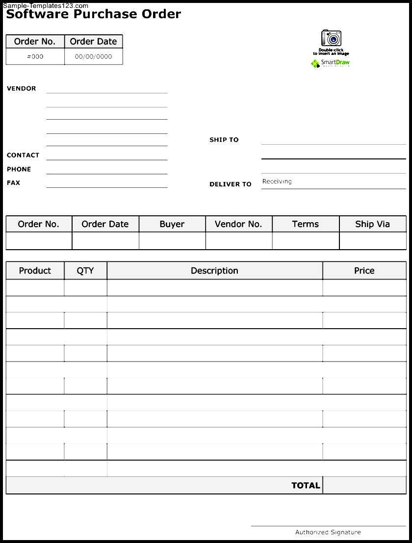 Software Purchase Form Template Sample Templates Sample Templates