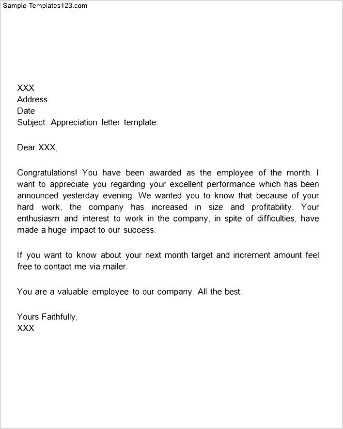 Thank You Letter For Appreciation Gift Sample Templates Sample